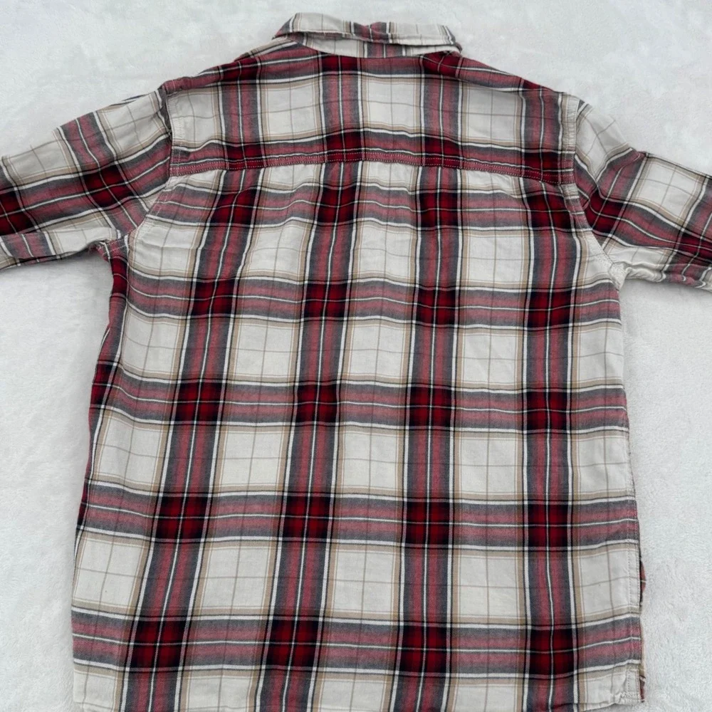 Abercrombie Kids Boys Red White Plaid Long Sleeve Button Down Shirt Size 11/12 - Picture 3 of 3